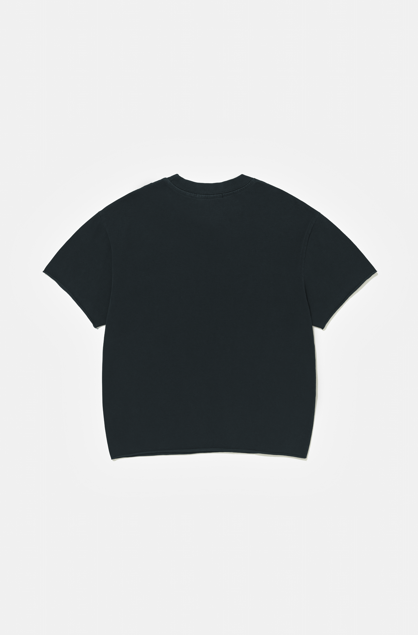 Camiseta Boxy Regular Preto Cationizado Corte a Fio