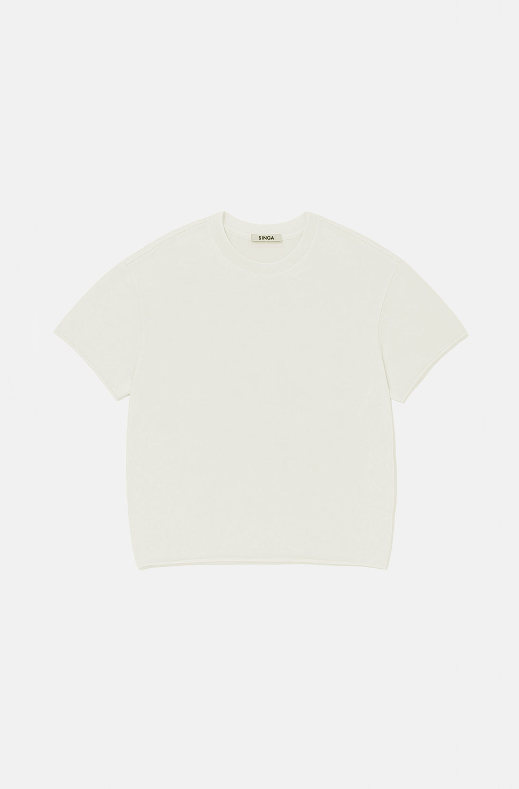 Camiseta Boxy Regular Off-White Corte a Fio
