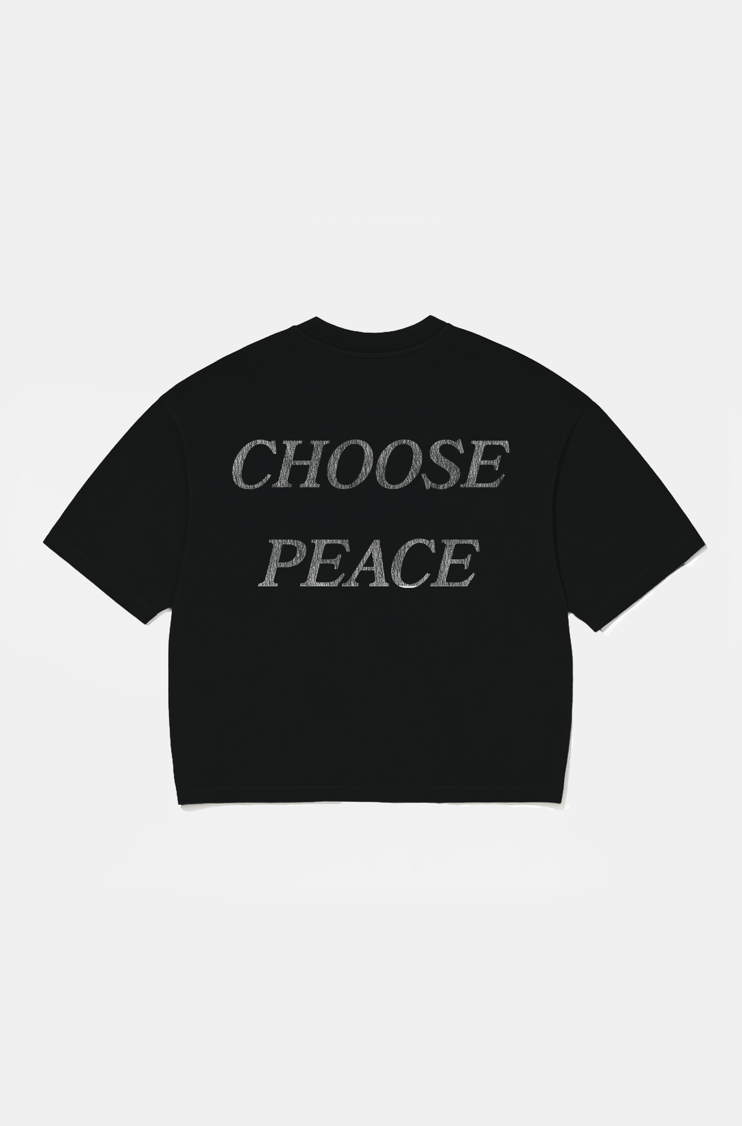 Camiseta Boxy Over Peace  Preto