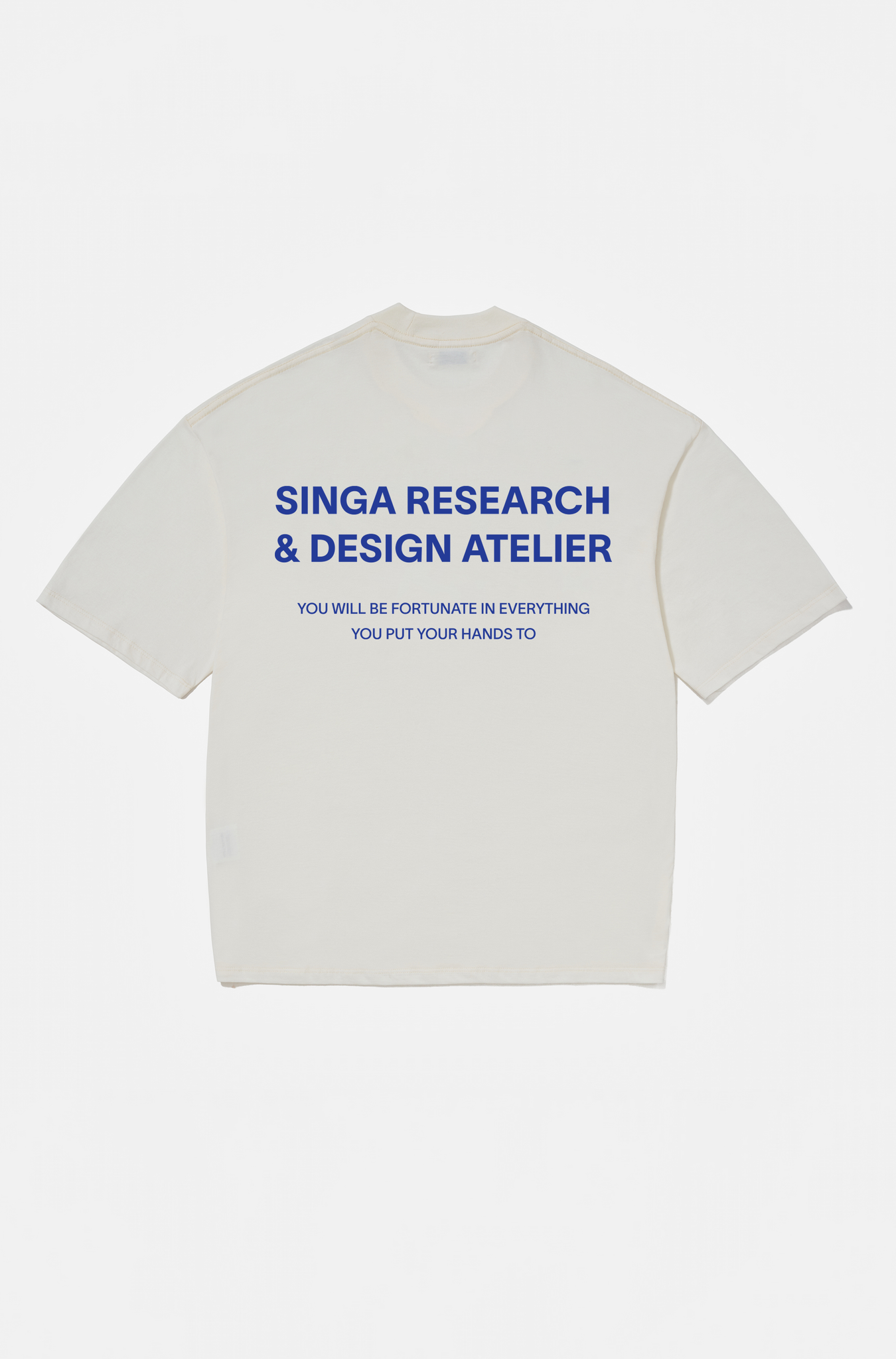 Camiseta Clássica Design & Search Crua e Azul