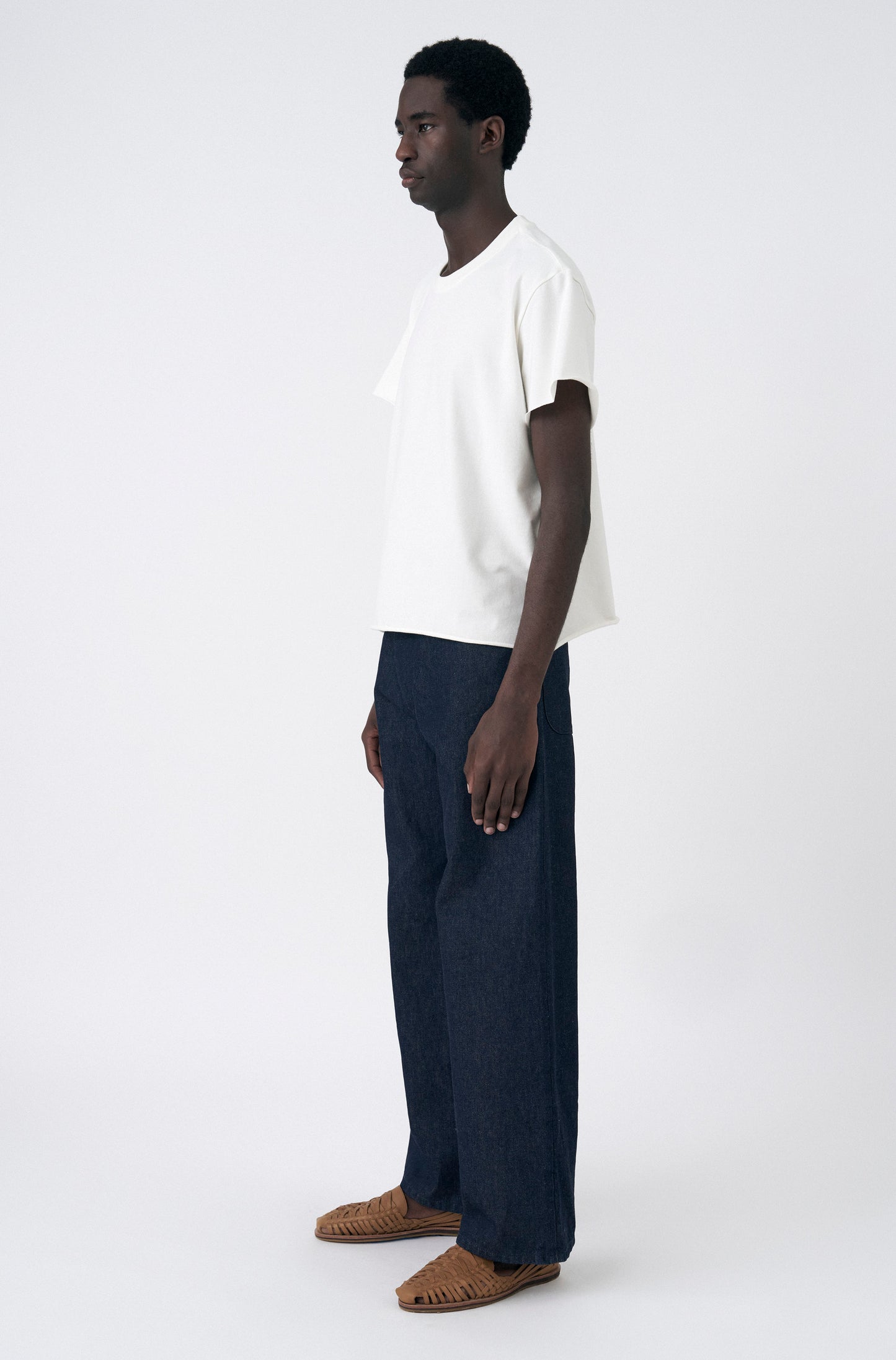 Camiseta Boxy Regular Off-White Corte a Fio