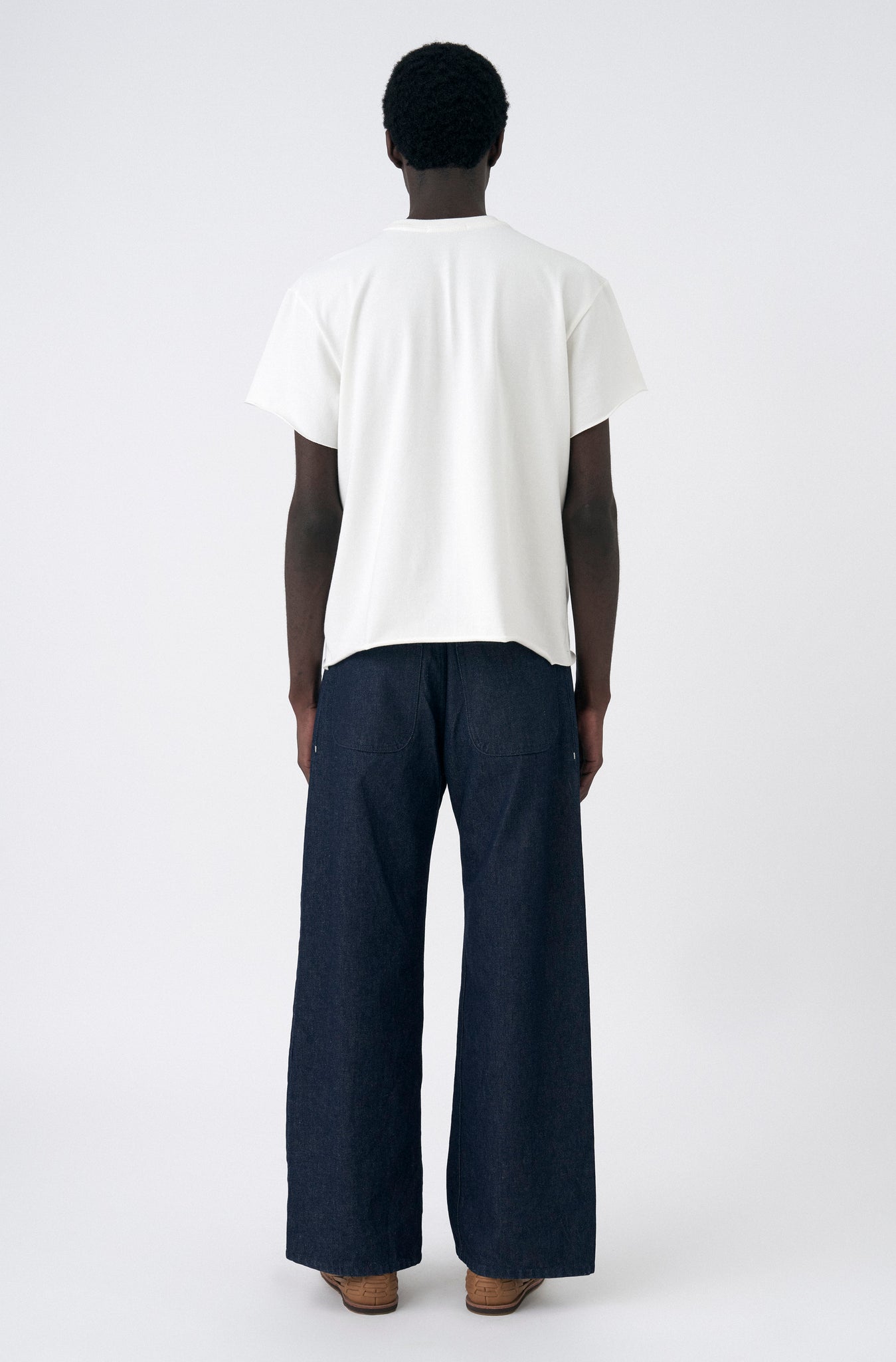 Camiseta Boxy Regular Corte a Fio Off-White