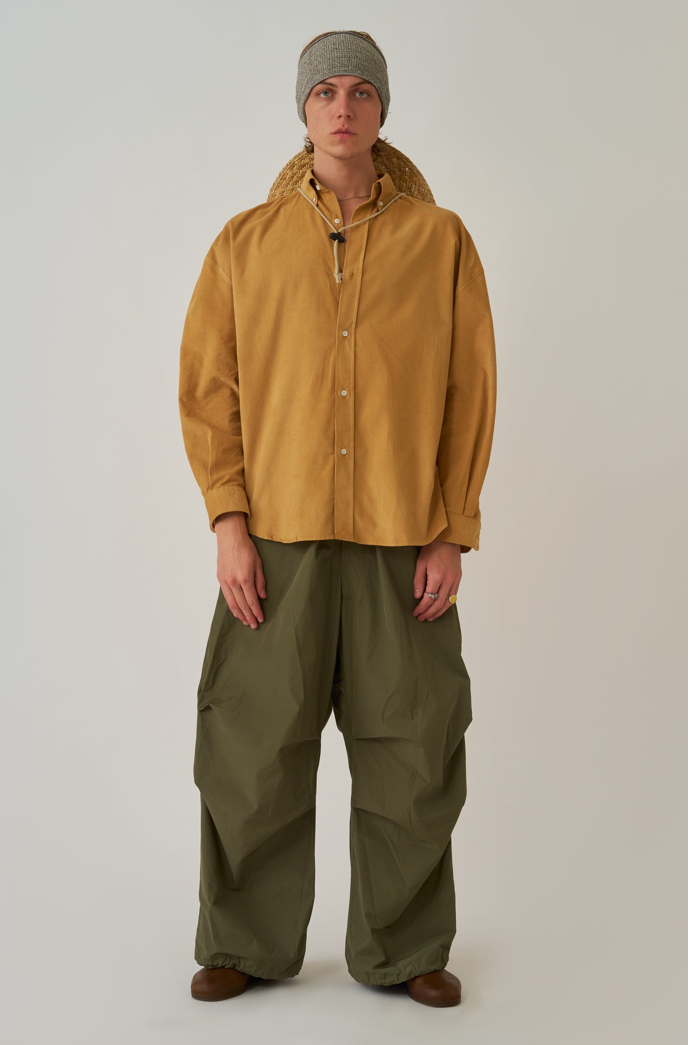Camisa Oversized Veludo Bege