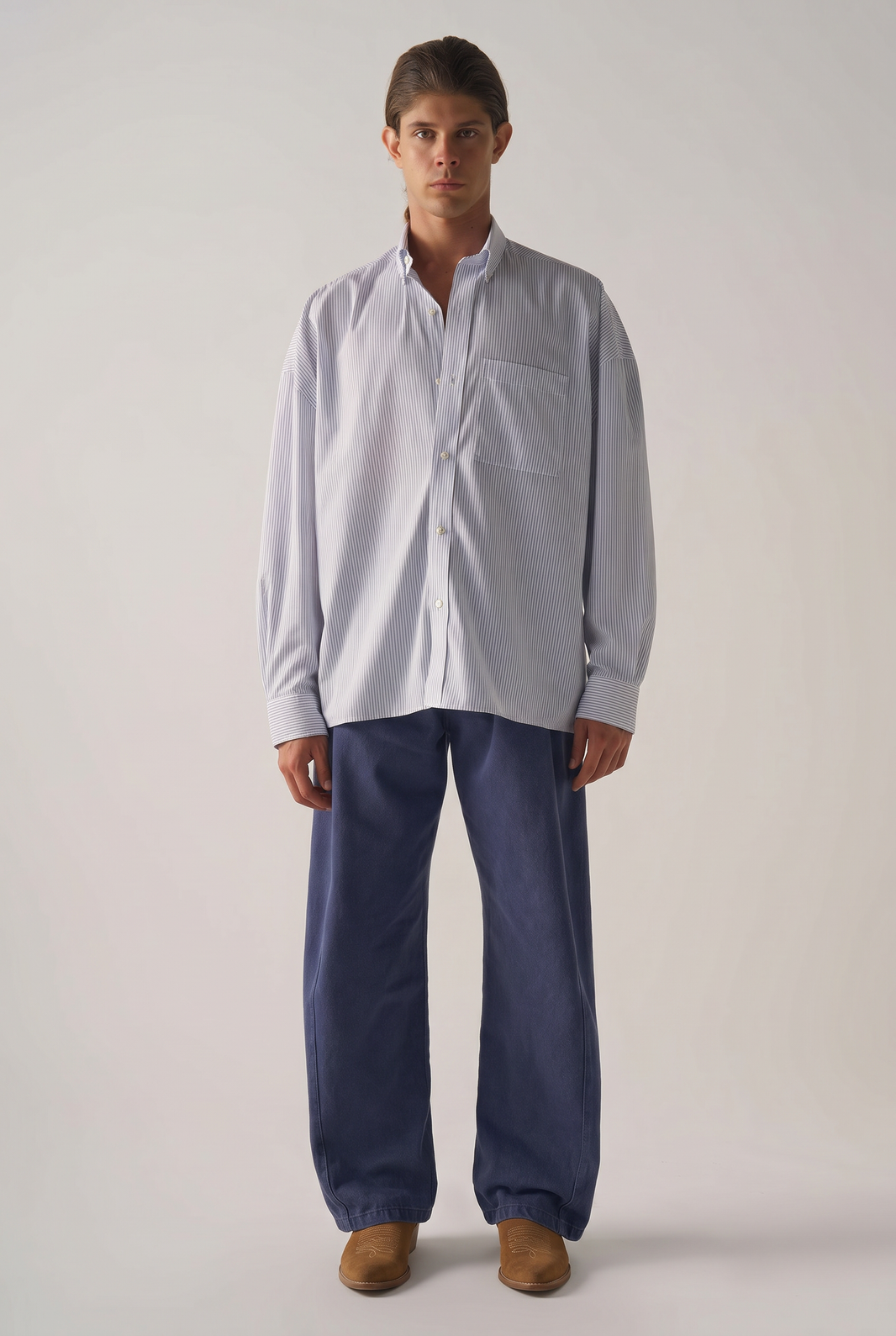 CAMISA SENNA LISTRAS AZUL