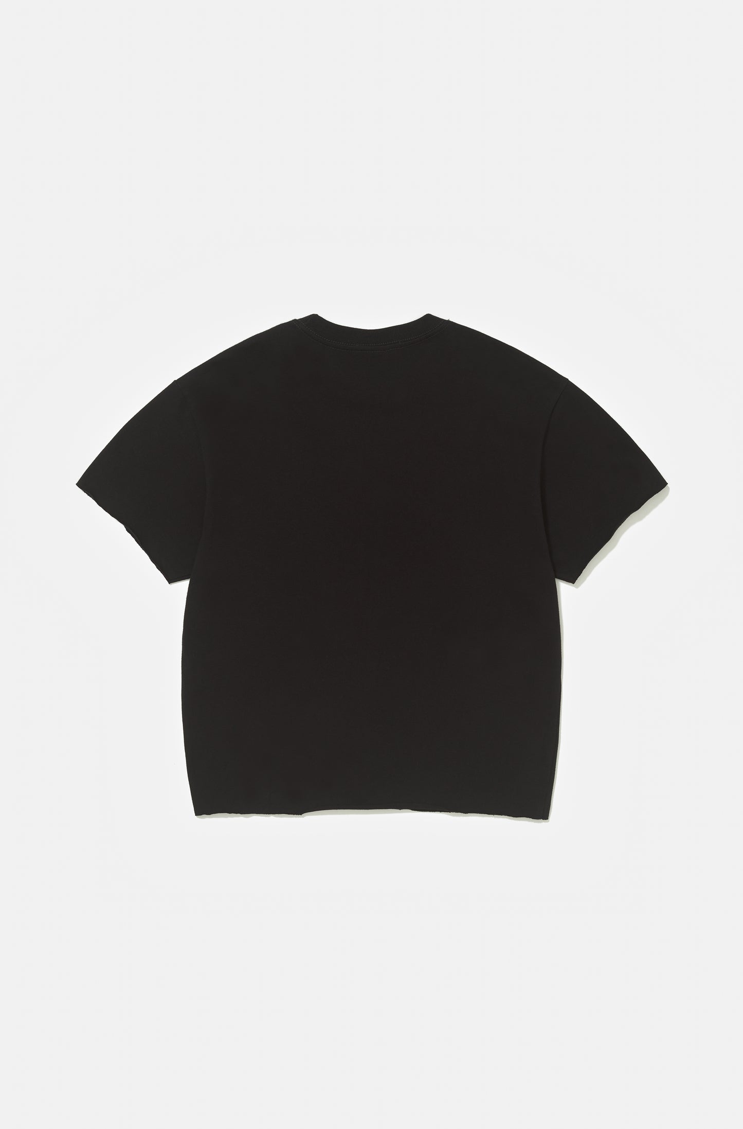 Camiseta Boxy Regular Preta Corte a Fio